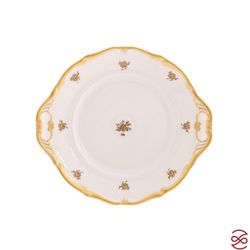 Тарелка для торта Queen's Crown Золотая роза 27 см