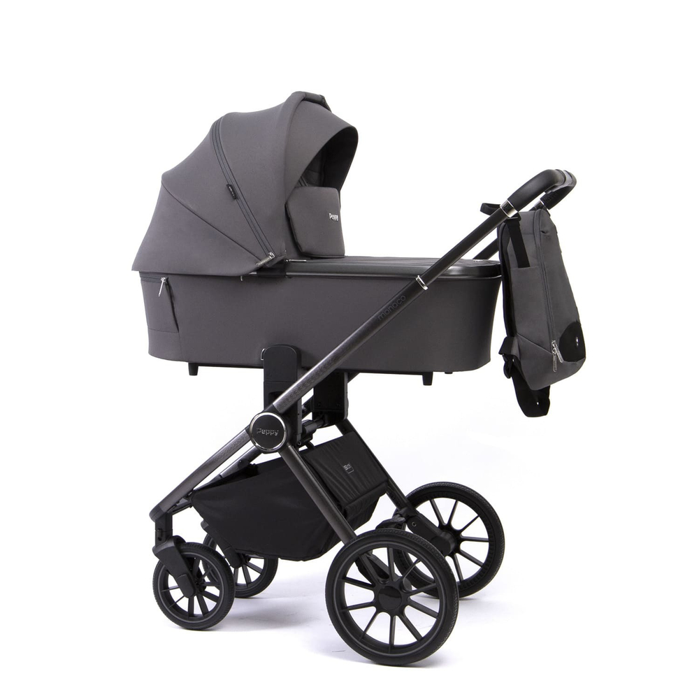 Коляска детская Peppy Monaco 2 в 1 GP Antrazit (графитовый), рама графит, шлифованный алюминий