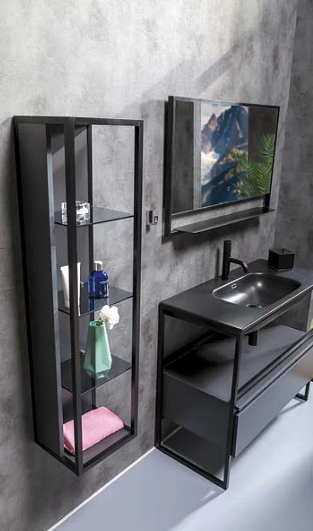 Тумба с раковиной Armadi Art Loft 80 антрацит