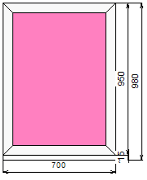 Пластиковое окно 950 х 700 ТермА Эко с глухой створкой