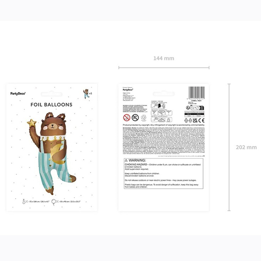 Фольгированный шар-фигура «Мишка в штанишках», 91 см