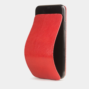 Чехол для iPhone 11 Pro Max из натуральной кожи ящерицы, кораллового цвета