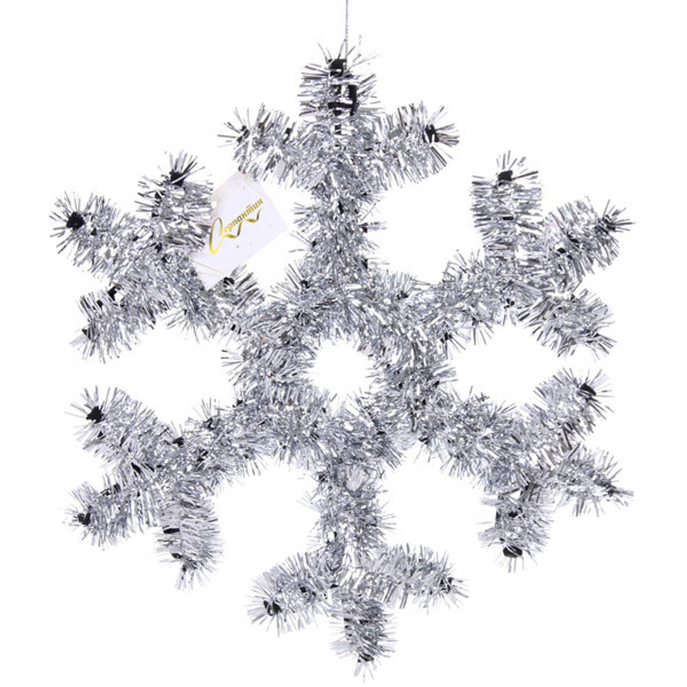 Украшение фольгированное «Снежинка» 30 см, серебро