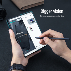 Кожаный чехол от Nillkin для Samsung Galaxy Z Fold 5, черный цвет, с держателем для S Pen, серия Qin Pro Leather с защитной шторкой для камеры