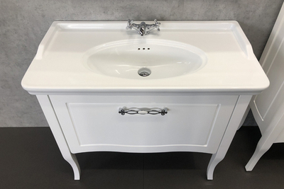 Тумба-умывальник "Павия-100" белый глянец с раковиной 50110