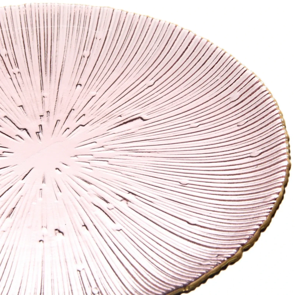 Тарелка стеклянная 21см «Флоренция» пыльная роза