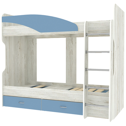 Двухъярусная кровать КарИВи Мийа 2 Винтерберг Светло-синий, голубой