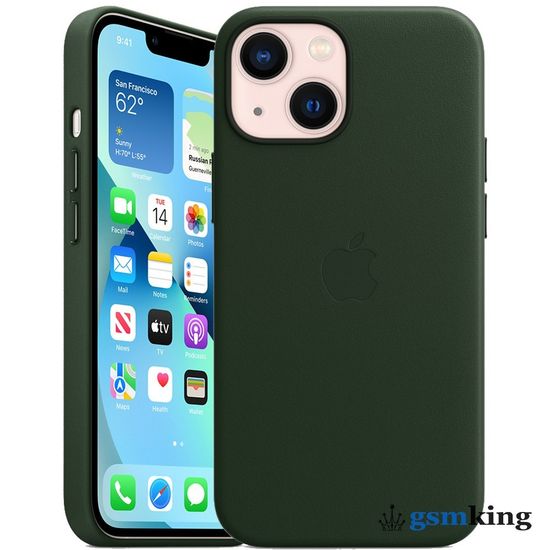 Apple Leather Case with MagSafe iPhone 13 Mini Sequoia Green «Зелёная секвойя» MM0J3ZE/A