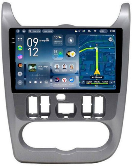 Магнитола для Renault Logan 1 2009-2014, Sandero 1 2010-2014 - Teyes CC4-PRO монитор 9.5" 2K QLED на Android 13, Snapdragon 778G, AI, CarPlay, DSP, 4G SIM-слот