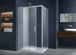 Душевой уголок Vincea ALPHA VSR-3AL8013MT 130x80 стекло текстурное/профиль хром