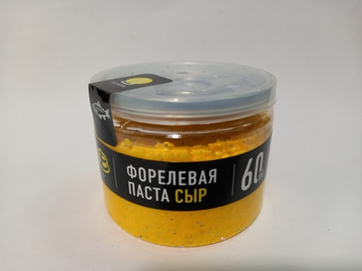 Форелевая паста "Сыр" жёлтая, флюоресцентная.