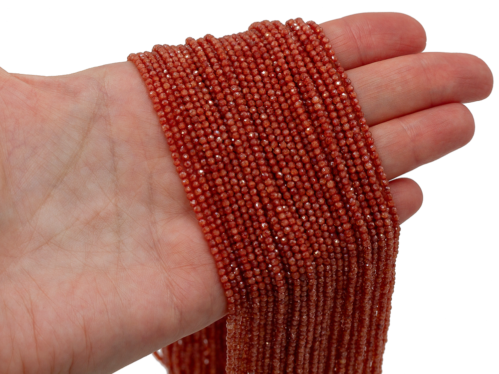 Фианиты 2,2мм, огранка (нить бусин)