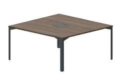 Составной стол на 2 рабочих места 158х156,6х75см (2 металлических  аутлета)