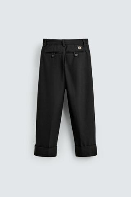 ZARA X DISNEY БРЮКИ ОТ КОСТЮМА С ЗАПЛАТКОЙ MICKEY MOUSE, ЧЕРНЫЙ