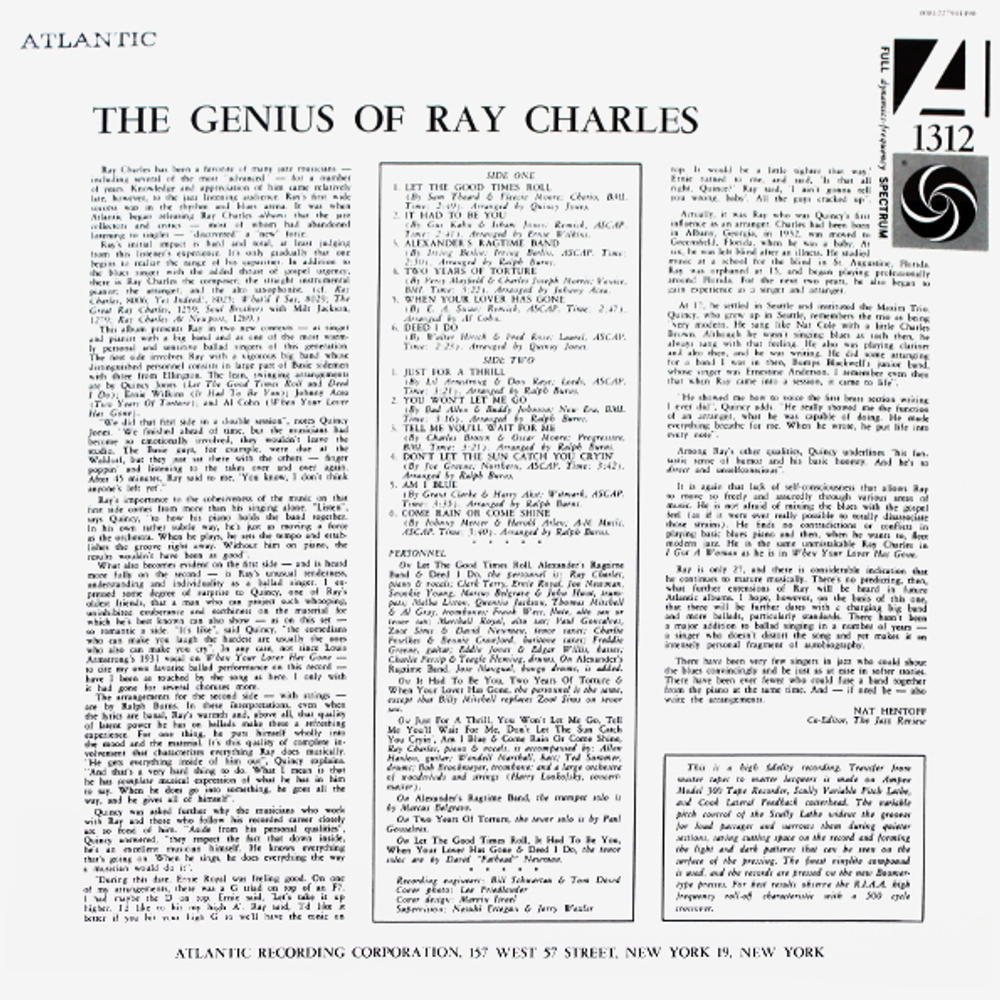 Ray Charles / The Genius Of Ray Charles (Mono)(LP)