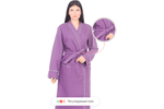 Халат вафельный Home One с кантом сирень 52