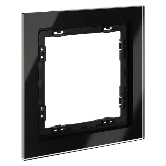 Рамка стеклянная VOLTUM S70 на 1 пост, (черный,стекло) vls110108