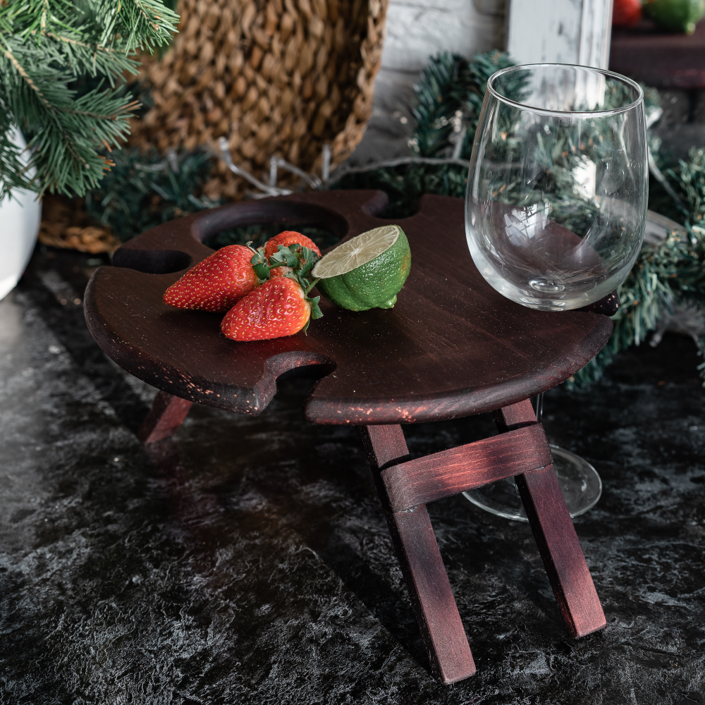 Винный столик со складывающимися ножками из Сибирского Кедра VN10