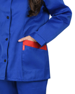 Костюм "ЗОЛУШКА" женский: куртка, брюки васильковый с красным кантом