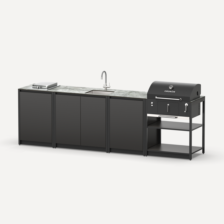 Мангальный комплекс Lounge M-108SBP, 2.9 м, черный/серый каспий