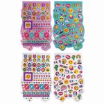 Альбом со сверкающими наклейками "Смайлики", 4 листа, более 250 шт., склейка, ЮНЛАНДИЯ, 662699