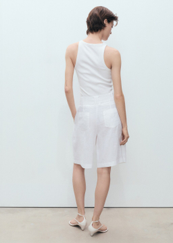 Льняные бермуды с поясом