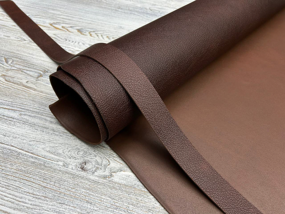 Ременная кожа Grain Dark Cognac (2,8+ мм), цв. Коричневый