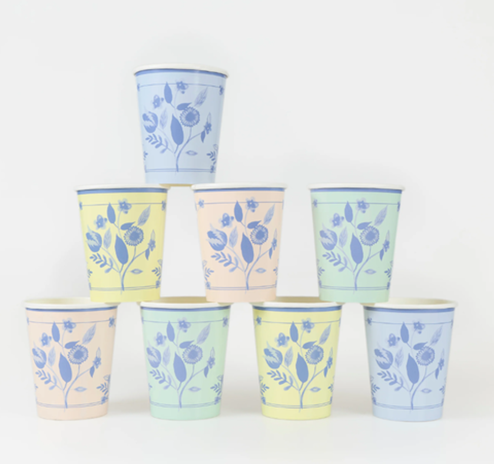 Стаканы пастельные "Винтаж с растительным орнаментом" 8 шт.