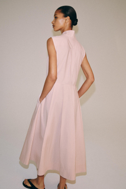ZARA ПЛАТЬЕ-РУБАШКА — ZW COLLECTION, ПАСТЕЛЬНО-РОЗОВЫЙ