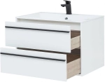 Тумба с раковиной Aquanet Lino 80 белая матовая