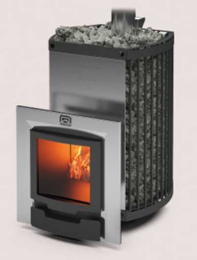 Печь для бани Домна-Сетка-30 ЛК Панорама