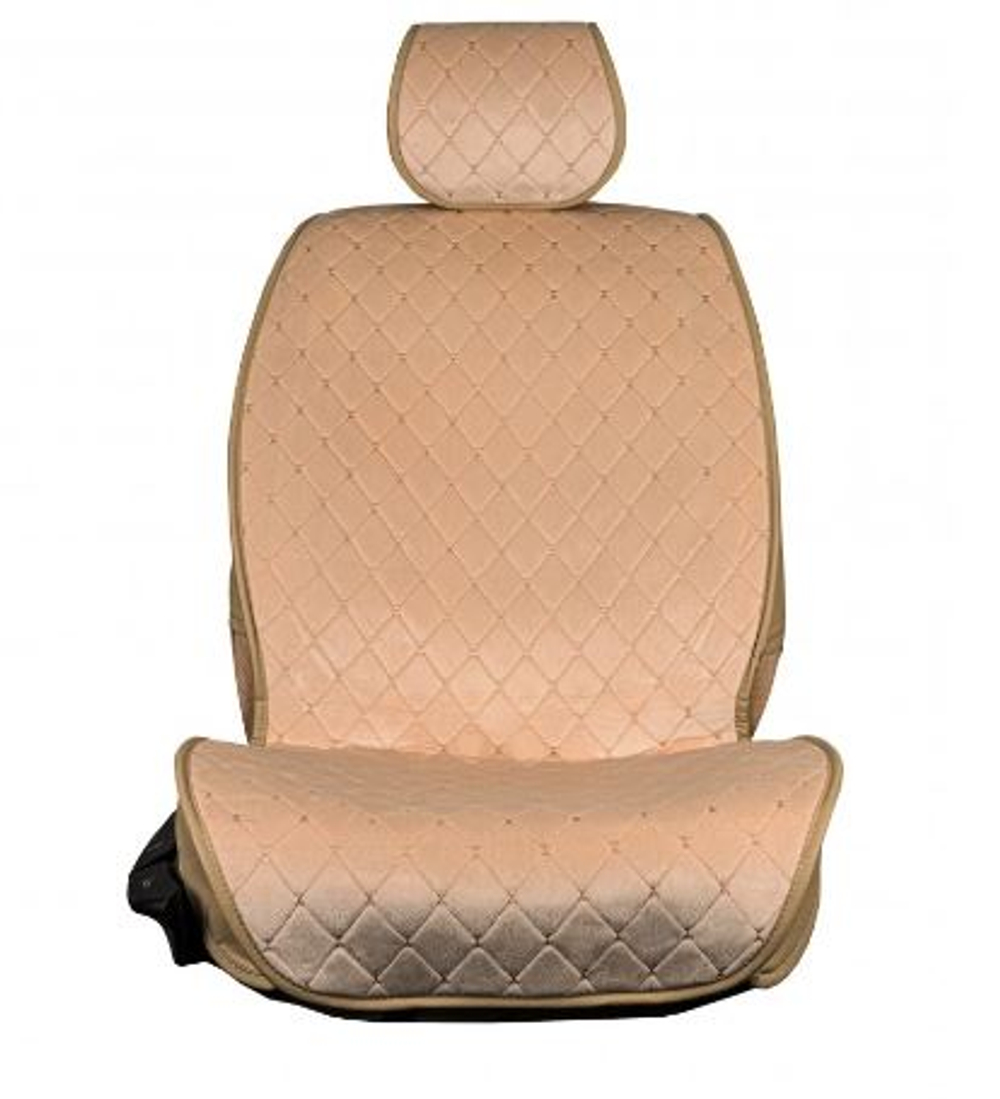 Накидки сидений перед Coolpart MAXIMAL LUX (кт2шт) - JJ-10-BEIGE - Алькантара Ромб бежевый/шов бежев
