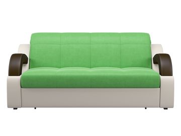Диван Мадрид 1,6 - Velutto 31 зеленый/беж кожзам/ коричневая накладка
