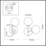 4555/2W MODERNI LN 000 матовое золото Бра E14 2*40W 220V CANDICE