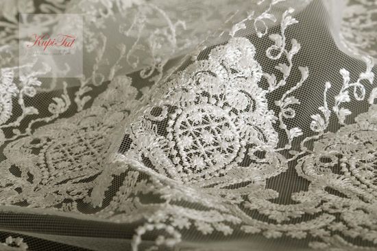 Микросетка с вышивкой Анесси-2 (молочная)