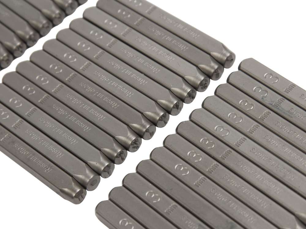 Клейма буквенные кириллица 3мм (HRC 60+-2град. DIN 1451) JTC