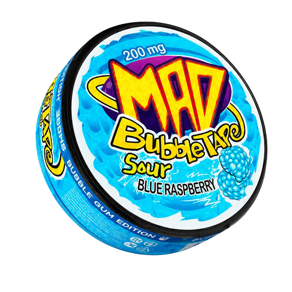 MAD BUBBLETAPE BLUE RASPBERRY (200 МГ) - ГОЛУБАЯ МАЛИНА