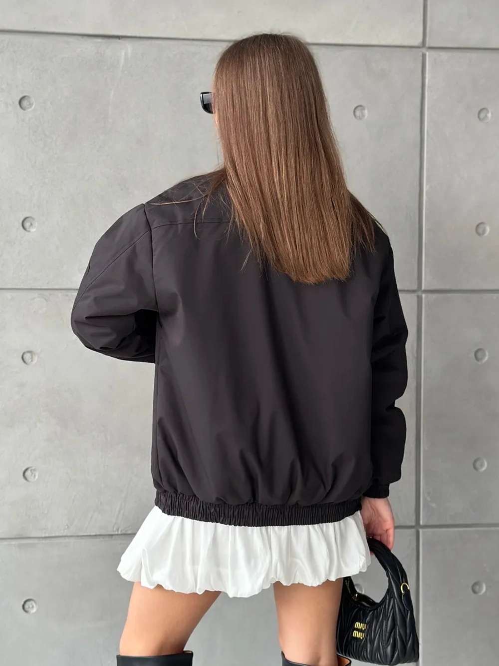 Бомбер оверсайз утепленный осенний