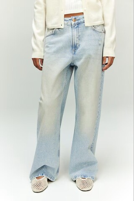 H&M Джинсы Baggy Fit, голубой