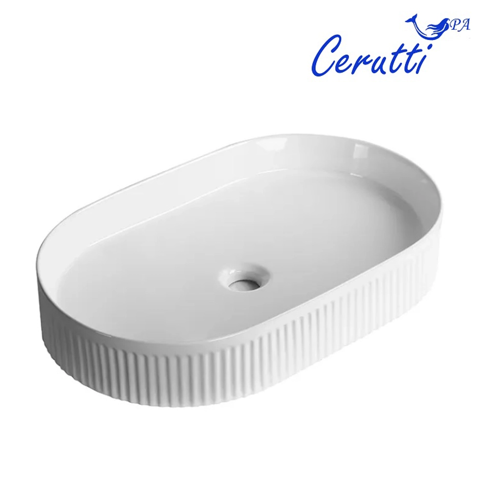 Раковина CR8009 накладная, белая, овальная 580х360х100 Ceruttispa