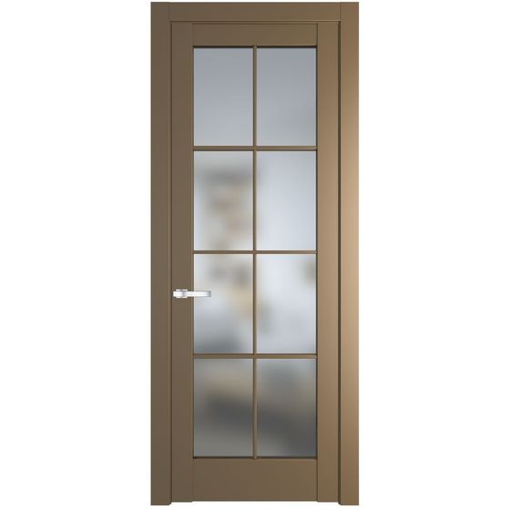 Межкомнатная дверь эмаль Profil Doors 4.1.2 (р.8) PD перламутр золото стекло матовое