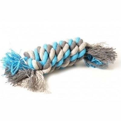 Duvo+ игрушка для собак веревочная с усиленным центром, голубая, 13см