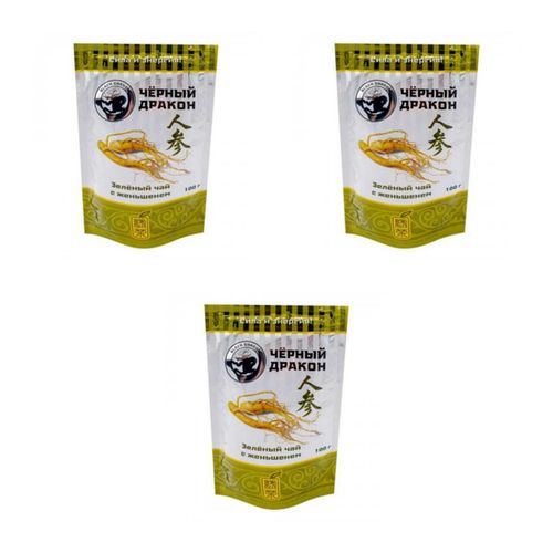 Чай зеленый Black dragon с женьшенем 100 г, 3 шт