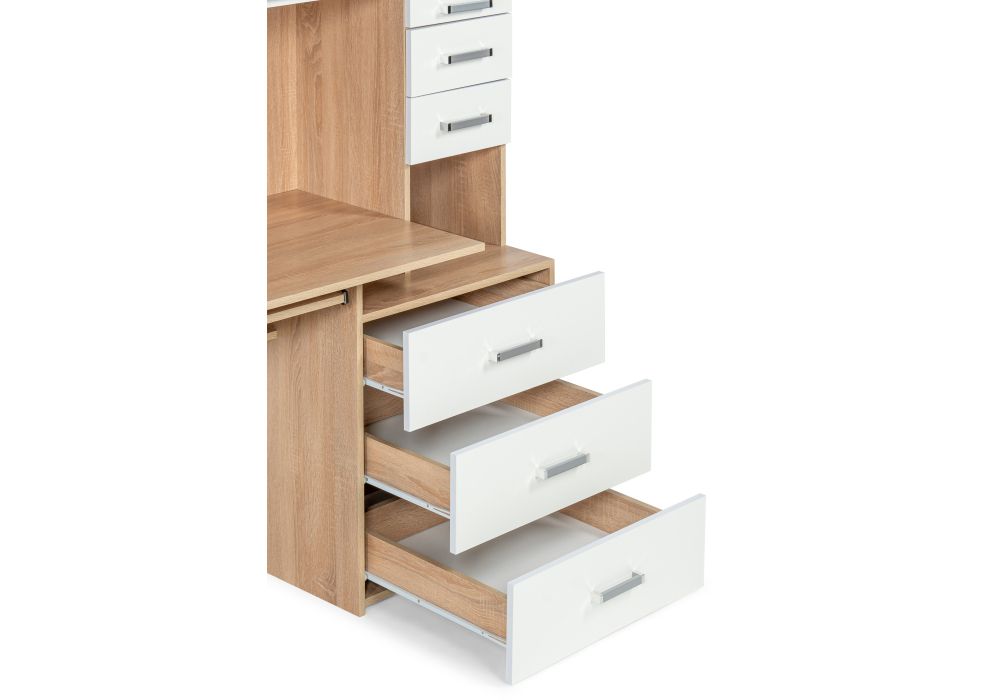 Стол компьютерный Джаз-17 левый 130х60х166,8 дуб сонома