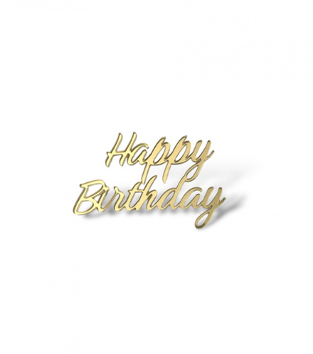 Мини-топпер "Happy Birthday" №1, 6,5 см., золото (2шт./упак.)