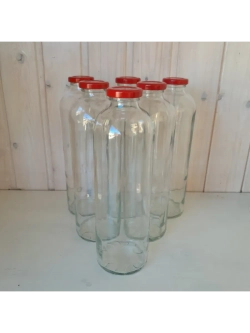 Бутылка стеклянная 1 литр , 43мм , 6 штук