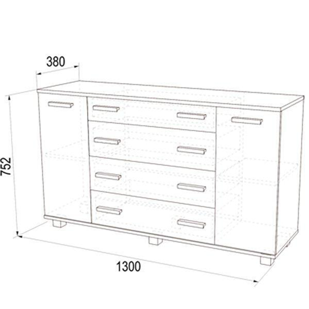 Комод № 4 венге/млечный дуб