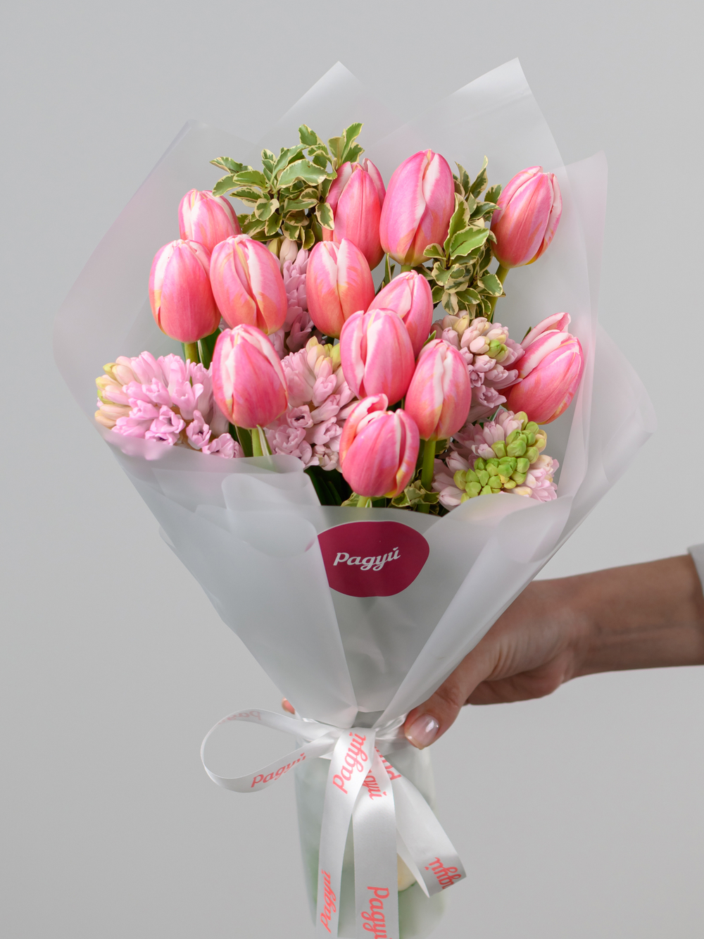 Дуо букет Гиацинты и Тюльпаны