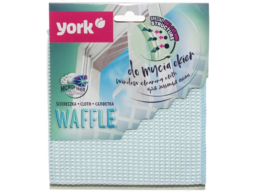 Салфетка из микрофибры для окон вафельная YORK