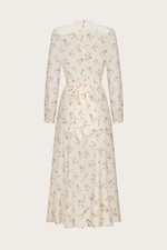 ПЛАТЬЕ ИЗ МОЛОЧНОГО ШЕЛКА С ДЕКОРАТИВНОЙ МАНИШКОЙ